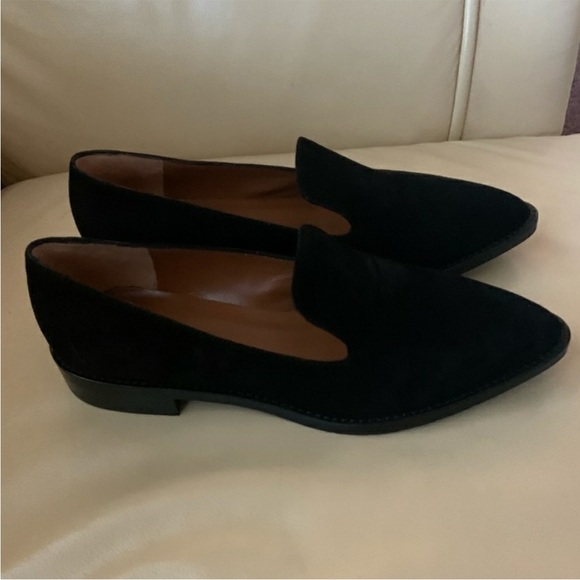 Aquatalia - Black Suede Pointed Toe Loafers Sz 8.5 - Picture 4 of 4